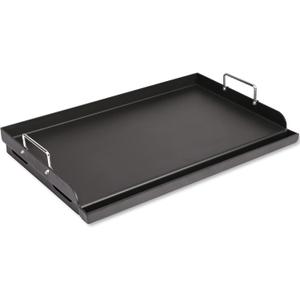 25" x 16" Universal Gas Grill Griddle Plate with Removable Handles,Nonstick Cast Iron Flat Top Cooking Surface,Grease Groove Design for Camping Tailgating Parties on Charcoal/Gas Grills