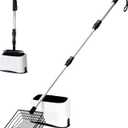 Metal Cat Litter Scoop with Holder, 43" Extendable Long Handle Cat Scooper for Litter Box, Solid & Durable, Deep Shovel for Fast Sifting, Large Pet Pooper Scooper for Kitty/Outside Dog Poop