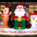 Alupssuc 8 FT Christmas Inflatable Outdoor Decorations with LED Christmas Countdown Clock, Snowman Santa and Gingerbread Man, Lighted Blow Up Lawn Yard Clearance for Indoor Xmas Holiday Party Decor