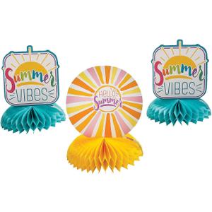 Fun Express Summer Party Honeycomb Centerpieces - Set of 3 