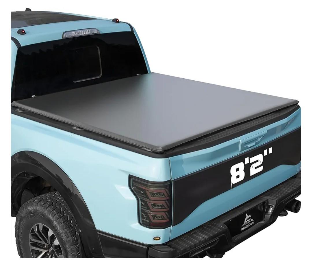 Truck Bed Tonneau Cover Compatible with Ford Super Duty 8.2 ft Long Box, 1999-2025 F250 F-250 F350 F-350, Soft Roll Up Style