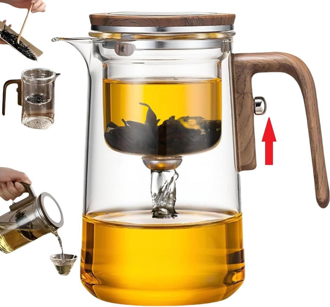 Enchanted Tea Pot, Creative Witchcraft Magic Glass Teapot, Detachable Loose Tea Glass Tea Infuser, Ideal for Tea Steeper-27oz (approx. 800 ml) (Transparent)