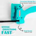 Stitch Gun for Clothes With Storage Box, Handheld Stitch Gun Quick Clothing Fixer Micro Sewing Tagging Gun Kit for Clothing One Stitch Sewing Gun Includes Needles Fasteners (Blue