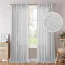 BGment Linen Curtains 96 Inch Long for Living Room Floor Length Light Grey Textured Window Drapes Light Filtering Privacy for Dining Back Tab Rod Pocket, 2 Panels, 52 Inch Wide Each Panel