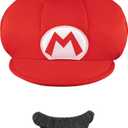 Nintendo Super Mario Brothers Mario Child Hat and Mustache, One Size Child