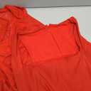 BORIFLORS Women's Sexy Ruched Bodycon Midi Dresses Square Neck Sleeveless Ruffle Hem Club Party Tank Dress (Red, XL)