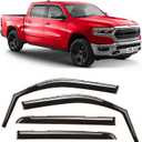 Voron Glass in-Channel Extra Durable Rain Guards for Trucks Dodge RAM 1500 2019-2026 Crew Cab, Window Deflectors, Vent Window Visors, 4 Pieces - 220159