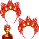Thiccywoov 2 Pcs Fire Flame Headband Pentecost Hair Accessories Glitter Felt Pentecost Decoration for Cosplay Party Costumes