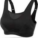 Wingslove High Impact Sports Bras for Women Plus Size Non Padded Wirefree Workout Bra Bounce Control (44DDD, Black)