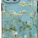 for iPhone 15 Pro Max Case Cute Aesthetic Retro Floral Van Gogh Almond Blossom Phone Case with Nature Plants Art Painting