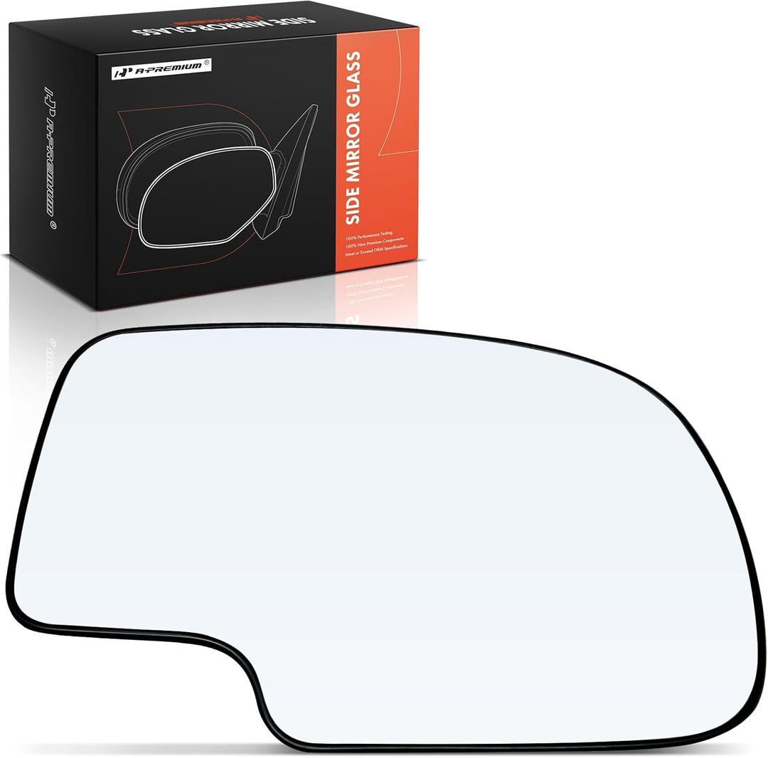 A-Premium Right Passenger Side Non-Heated Mirror Glass Replacement Compatible with 1999-2007 Chevy Silverado, Tahoe, Suburban, Avalanche & GMC Sierra, Yukon & Cadillac Escalade, Escalade ESV/EXT