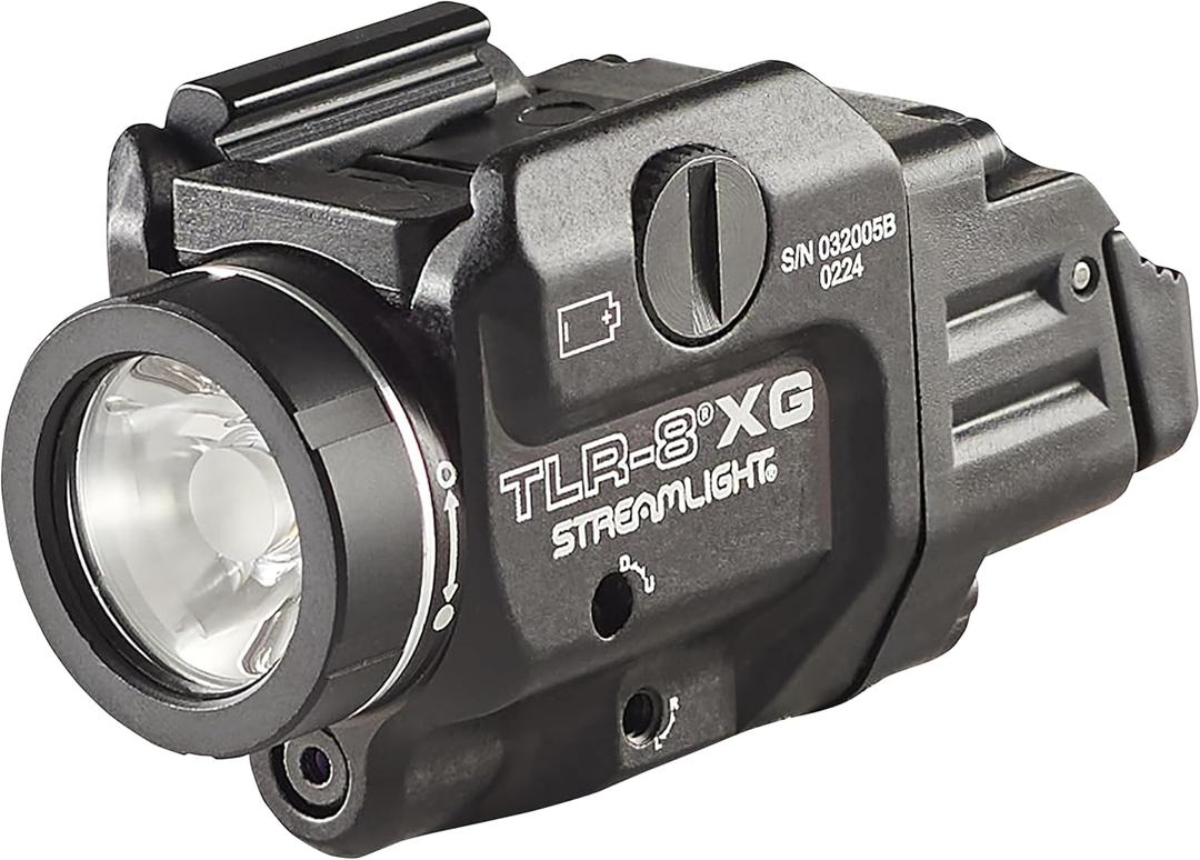 Streamlight 69434 TLR-8A G Flex 500-Lumen Low Profile Pistol Light with Integrated Green Aiming Laser for Select Handguns, Includes Rear Switches, Mounting Kit, and Keys, Black
