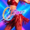 CLOACE Sequin Skirt Sparkly Belly Dance Hip Scarf Fringe Skirts for Women (Red)