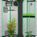 VIVOSUN D325 2-in-1 3x2 Grow Tent, 36"x24"x53" High Reflective Mylar with Multi-Chamber and Floor Tray for Hydroponic Indoor Plant