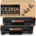 v4ink 2PK Compatible 85A Toner Cartridge Replacement for HP 85A CE285A 36A CB436A 35A CB435A Canon 125 Toner for HP Pro P1102 P1102W P1109w P1505 P1505n MFP M1212nf M1217nfw M1522n M1522nf Printer