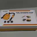 Ecarke Auto Shut-Off 3.2GPM Cordless Fuel Transfer Pump, Compatible with DeWalt 20V Milwaukee 18V Battery, Leak-Proof Electric Pump for Gasoline Diesel to Car Truck Boat (Without Battery) (Yellow)