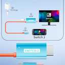 Switch TV Dock Docking Station for Nintendo Switch ,Portable 2025 New Models Adapter Support 4K/144HZ TV Dock Mode, (Blue and Red)