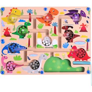 Magnetic Color and Number Maze, Montessori Toys for 3+ Year Old, Wooden Puzzle Board, Educational Matching Toy for Boys and Girls