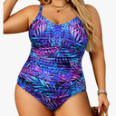 Aqua Eve Plus Size Swimsuit for Women Tummy Control One Piece Bathing Suit Vintage Swimwear, 18 Plus