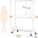 Abiglifty 2 Tier Rolling Clothes Rack, Heavy-Duty Clothing Rack with Wheels,150LBS Capacity, 43" W X17 D X 75" H Rack for Clothes to Hang, for Bedroom, Living Room, White, 2026 NEW