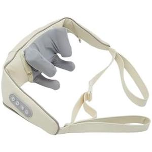 Virexo Neck and Shoulder Massager Shiatsu with Deep Kneading and Heat, Cordless Relaxing Muscle Massage, Beige (White)