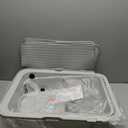 FURTIME Stainless Steel Litter Box with Lid, XL Extra Large Cat Litter Box for Big Cats, Enclosed Drawer Metal Litter Boxs with High Sided, Include Scoop & Mat, Front & Top Entry, Odor Free, Non-Stick (Silver)