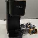 Tastyle Single Serve Coffee Maker, Iced and Hot Coffee Machine for K Cup & Grounds, Compact Design, 40oz Removable Water Reservoir, 6 to 24 Oz Brew Sizes, Fits 7.3" Travel Mug, Black
