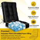 1 MIDDLE ONE Rocking Chair Cushion Outdoor Indoor, Memory Foam Replacement Rocking Chair Pads, Set of Thicken Seat & Back Cushions with Ties for Rocker (Black, 22"X17"/17"X17")