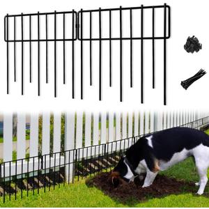 Animal Barrier Fence, 10 Pcs Upgrade 1.26 in Gap Decorative Fences No Dig Fence for Rabbits and Dog Ground Defense, Rustproof Metal Wire Garden Fence Border for Garden & Patio Landscaping (10 Panel, 10.83 Ft)