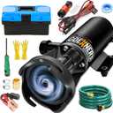 12V RV Portable Macerator Waste Pump with box for Sewage, 12GPM Suction 3.2 feet Lift 10 feet, Complete RV Macerator Pump Kit for Right Out of Box