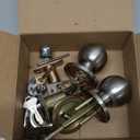 BESTTEN Keyed Same Exterior Door Knob and Single Cylinder Deadbolt Combo Set, Keyed Alike Entry Door Knobs with Lock and Keys for Entrance and Front Door, Satin Nickel