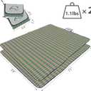 Wind Tour Waterproof Picnic Blanket with Carry Strap - Foldable Sandproof Outdoor Mat for Camping, Beach, Park - 59" x 71",Green(Two Mat Set)