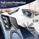 Camera Stand Case for Galaxy S24 Plus / S25 Plus, [Compatible with MagSafe][Lens Cover] 2024 Version Military Grade Protective Soft Case for Samsung Galaxy S24 Plus / S25 Plus 6.7" Men Women, Blue