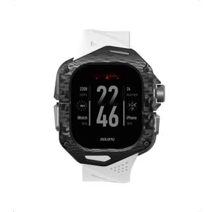 Aulumu A01 Carbon Fibre Case with Apple Watch Ultra Band 49MM | Luxury Lightweight Design | Only for Apple Watch Band Ultra 1/2 49mm | Carbon Fibre Case, White Strap