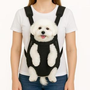 Dog Backpack Carrier, Adjustable Pet Front Carriers, Legs Out Carrying Sling Travel Bag for Small Medium Dogs 4-7 Lbs, Soft Wearable Puppy Chest Carry Backpacks for Walking/Hiking/Camping/Traveling, M