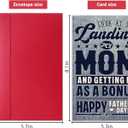 4 x Funny Father's Day Card for Step Dad, Humorous Fathers Day Card Gift for Bonus Dad from Step Daughter Son Kids, Appreciation Cards for Stepdad