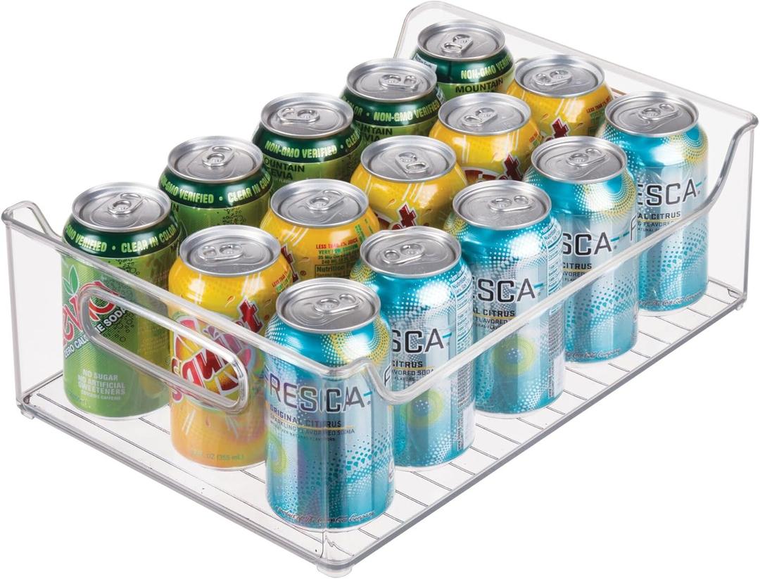 iDesign Stackable Storage Bin with Handles for Pantry or Fridge, Clear, Made in USA