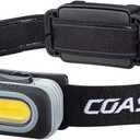 Coast RL10 560 Lumen Dual Color LED Headlamp with Flood and Spot Beams, Variable Light Control, C.O.B., Alkaline Dual Power, Non-Slip Band, 3 x AAA Included