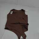 REORIA Butsmooth Womens Sexy Sleeveless Square Neck Double Lined Basic Bodysuit Tank Tops (Small, Coffee)