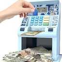 ATM Piggy Bank for Kids, Kids Bank for Real Money with Debit Card, Coin Recognition, Target Setting, Bill Feeder, Balance Calculator, Savings Machine Box, Gifts for Teen Boys Girls