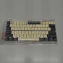 Dagaladoo Low Profile PBT keycaps,Doubleshot keycaps for Mechanical Keyboard,138-keys Black/Beige Keyboard Key caps, for Mechanical Keyboard, Compatible with ANSI/ISO,TKL, Full-Sized Layout