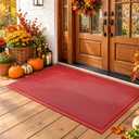 Front Door Mat Outside Entrance Drainage Doormat Red 31"x47"