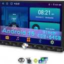 [4+64GB] 9 Double Din Car Stereo Android 15 Apple CarPlay Android Auto Radio, 9 Inch IPS 1280 * 720 Touchscreen with GPS, Bluetooth 5.2 FM Radio DSP Audio 1080P Backup Camera, WiFi Google Play