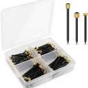 90 Pcs Nails for Hanging Picture Decorative Nail for Hanging Wall Decor Pictures Frame Kit 3 Sizes Picture Hangers Photo Hanger Made of Steel Pin & Brass Head Nails Hardware with Plastic Box (Black)