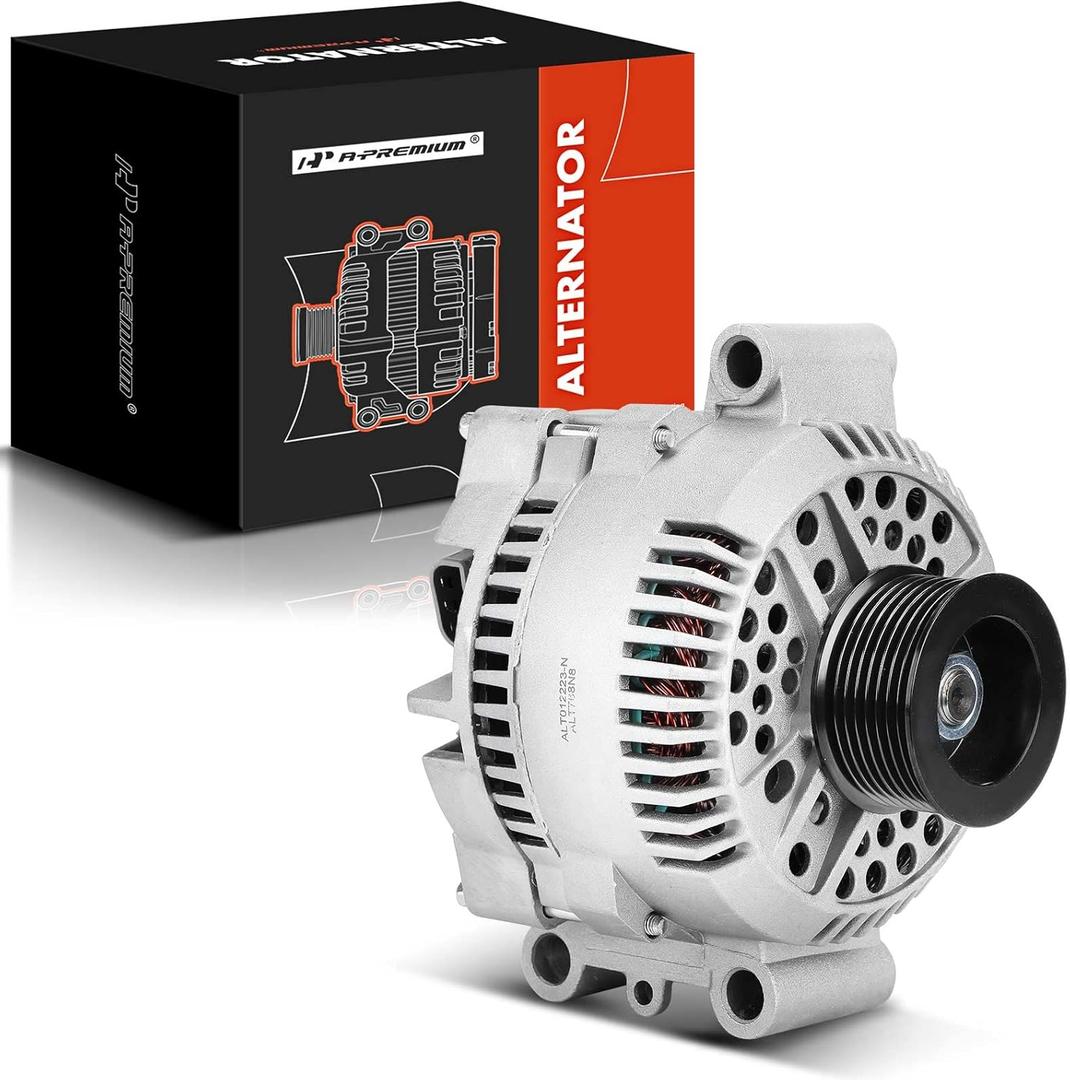 A-Premium Alternator Compatible with Ford F-250 95-96, F-350 95-97, E-450 E-550 Super Duty 2003, E-350 Econoline Club Wagon 95-02 - V8 7.3L - 130Amp 12Volt CW 8-Groove Pulley - Replace# F5UU10300BA