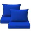 THMINS Blue Replacement Outdoor Patio Cushion Set of 4, 24x24 Inch Deep Seat and Back Cushions for Patio Furniture, Waterproof & Fade-Resistant, Removable Covers