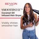 REVLON SmoothStay Coconut Oil Infused Hair Dryer with Diffuser & Concentrator - Ionic Ceramic Blow Dryer for Frizz Control, Shine, Smoothness & Volume, 1875W Lightweight Salon-Quality