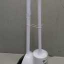 iDesign Una Plastic Toilet Bowl Brush and Plunger Combo Set for Bathroom Cleaning and Storage, White