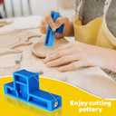 Angle Cutting Clay Tool, Small Steel Wire Bevel Cutter, Blue Pottery Angle Clay Trimming Tool, Plastic Pottery Trimming Tools, Plastic Ceramic Wire for Ceramics and Sculpting (2.7x1.1x0.6 Inch)