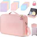 Eccliy Locking Adult Toy Bag Box Game Toys Storage Organizer with 20 Different Size Drawstring Bags Toy Storage Case for Women and Men(Pink,15.75 x 11.42 x 4.3 Inches)